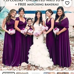 Plum purple convertible bridesmaid dress